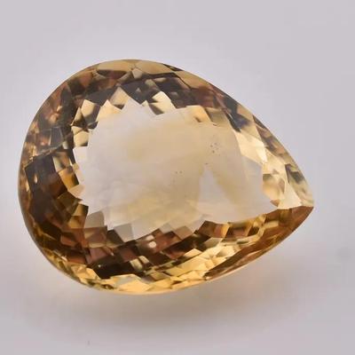58.7 Carat Natural Unheated Pear Checkerboard Citrine - Internally Flawless