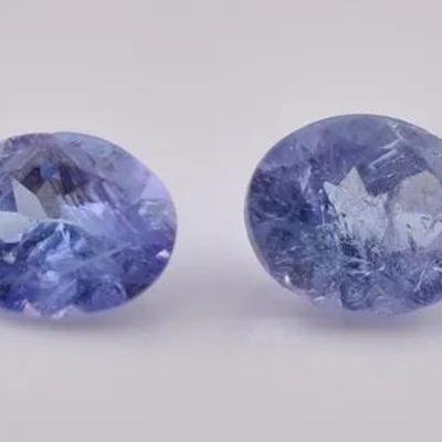0.6 TCW Natural Unheated Oval Tanzanite Pair - VVS