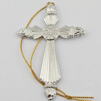 Sterling Silver Cross Christmas Ornament 