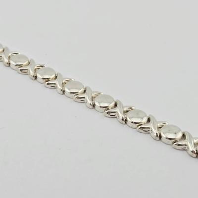 Sterling Silver "X&O" Italian Bracelet 