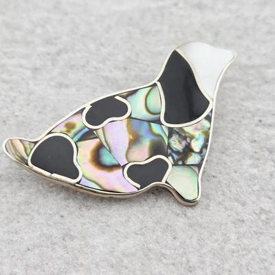 Alpaca Mexico Abalone Seal Brooch