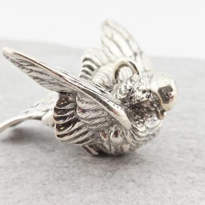 Sterling Silver Chunky Bird Pendant