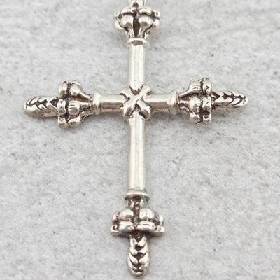 Vtg Sterling Silver Cross Pendant 