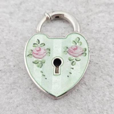 Sterling Silver Enamel Heart Pendant Charm
