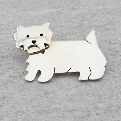Vtg Sterling Silver Dog Brooch Pin