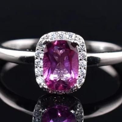 Pink Topaz Sterling Silver Ring - VVS to IF