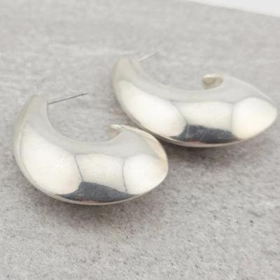 Sterling Silver Puffy Designer Earrings 