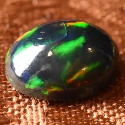 5.2 Carat Natural Oval Black Opal Cabochon - AAA