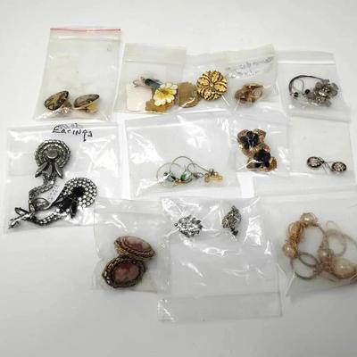 Vintage Goldtone & Silvertone Earrings 