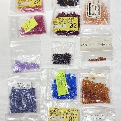 Crystal Bicone Beads - 4mm - Reds To Purples