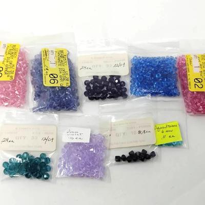 6mm Fine Crystals: Pink, Blue & Purple 
