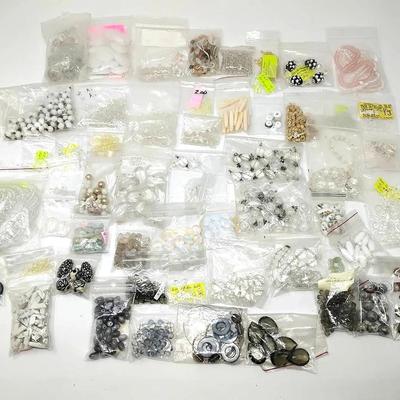 Variety Beads: Clear, Greys, White, Beige 