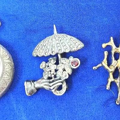 Sterling Pendant And Pins