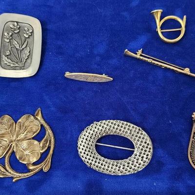 Pendants And Pins - Brass, Silver And Gold Tone