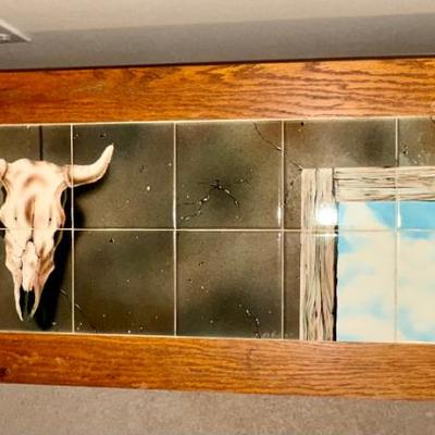 Southwestern Tiles on Oak Frame Coffee Table