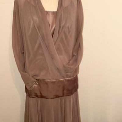 Gorgeous Drop Waist Bronze Dress with built in cami & slip