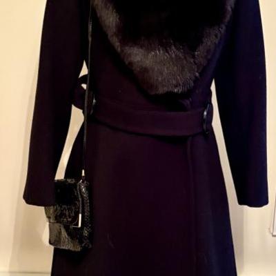 Black Wool Black Faux Fur
