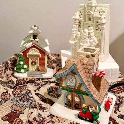 Party-Lite Village Houses with boxes