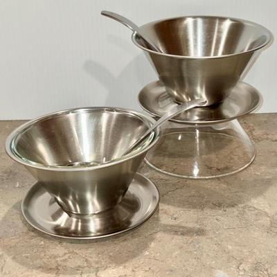 Stainless Servers with glass liners & ladles 