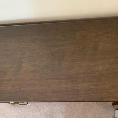 Desk topped with glass 