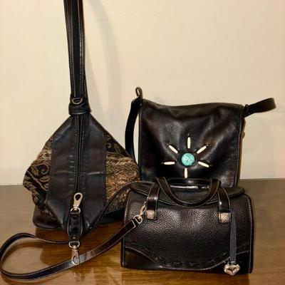 Convertible shoulder bag to Knap Sack- LeatherSide Bag &  a Brighton too