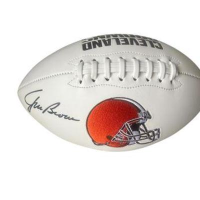 Lot 133   
Jim Brown Cleveland Browns Signed Football