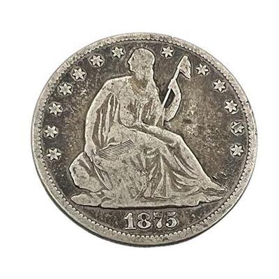 Lot 003   
1875 Silver Seated Half Dollar