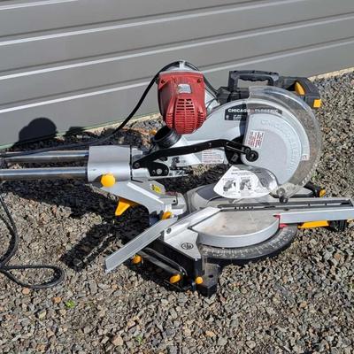 Chicago Electric 12" Double-Bevel Sliding Compound Miter Saw – Tested & Working

