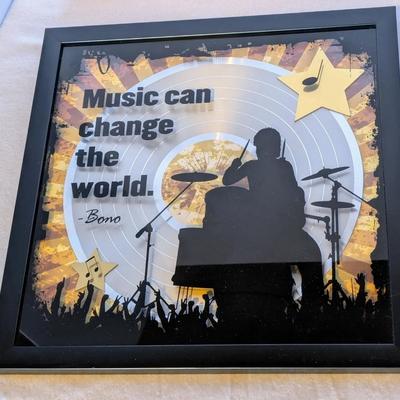 STGR94LO – U2 “Music Can Change the World” Wall Art – 15.5" x 15.5"