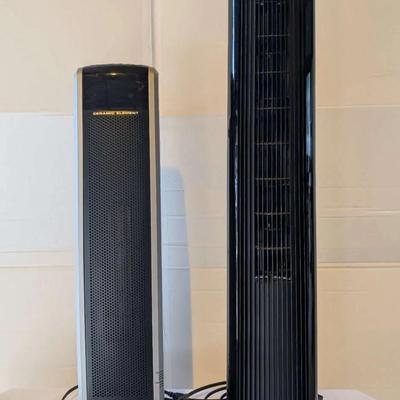 (2) Tower Fans – Amazon Basics Oscillating Fan & Lasko Ceramic Tower Heater