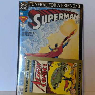 Superman “Funeral for a Friend” Limited Collector’s Comic Lot – Sealed Issues + Historic Postcard