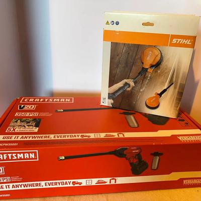 Craftsman V20 Cordless Power Cleaner + Stihl Rotating Power Scrubber