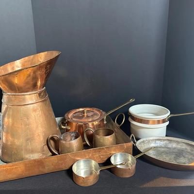 Vintage Copper Cookware & Kitchen Decor Lot
