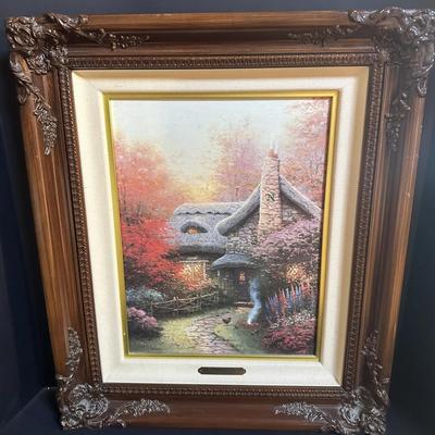 Thomas Kinkade “Autumn at Ashley’s Cottage” Sugar & Spice Cottages II – Signed & Numbered Canvas 