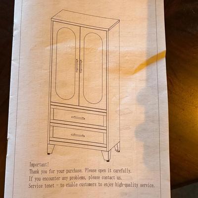 White Steel Storage Cabinet – Modern Double-Door Wardrobe w/ 2 Drawers – New in Box (YSXR0016-W)