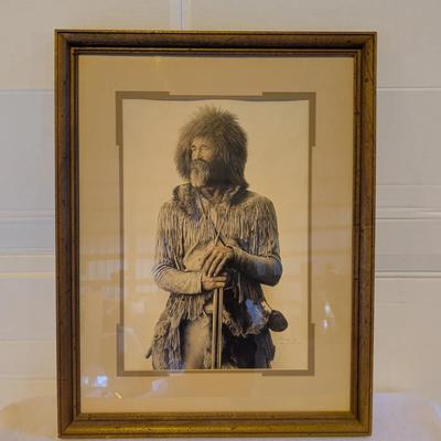 Framed Mountain Man Print – Signed & Numbered – 30.5" × 23.5"