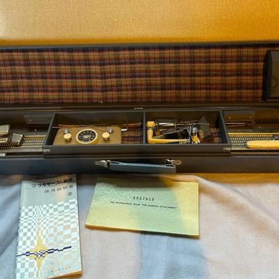 Vintage Brother Knitting Machine Ribbing Attachment Set – Complete in Original Case w/ Manuals