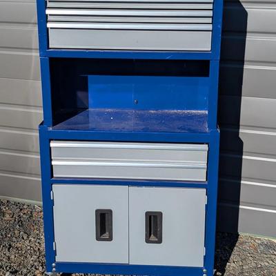 Stanley Blue Rolling Tool Chest – 46" Tall – Multiple Drawers & Storage Cabinets