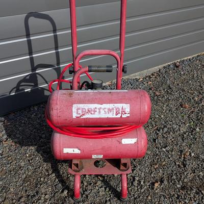 Craftsman 1HP 4-Gallon Air Compressor on Wheeled Cart – Tested & Working
