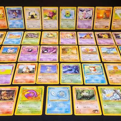 Vintage Pokémon Card Lot – Base, Jungle, Fossil & Gym Heroes (Mixed Commons)