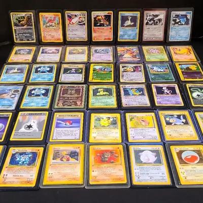 Vintage Pokémon Card Case with Natu, Dark Golbat, Suicune & More – 1995–1998 Assortment + Tokens