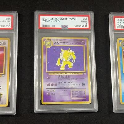 Pokémon Cards: Japanese Gym & Fossil Collection – PSA 8 & 9 (1997–1998)