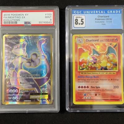 CGC & PSA Graded Pokémon Cards – Charizard & Mewtwo 