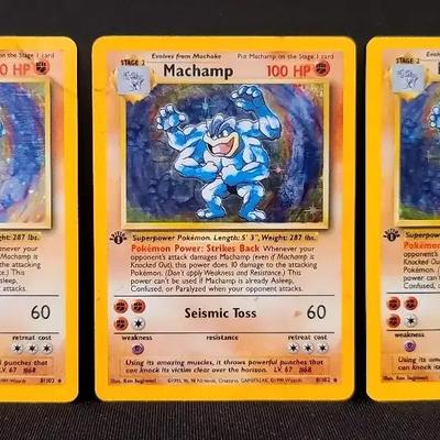 Vintage Holographic Machamp Trio – Early WotC Era Classics (1995–1998)
