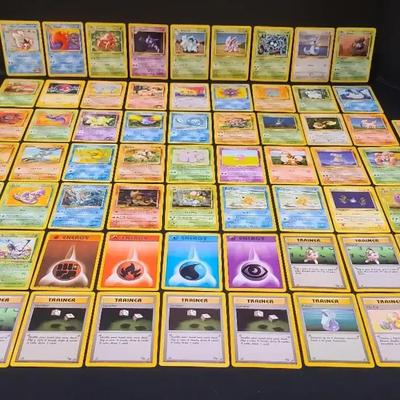 Vintage Pokémon Card Collection Featuring Jungle, Fossil, Rocket & Base Set Trainers