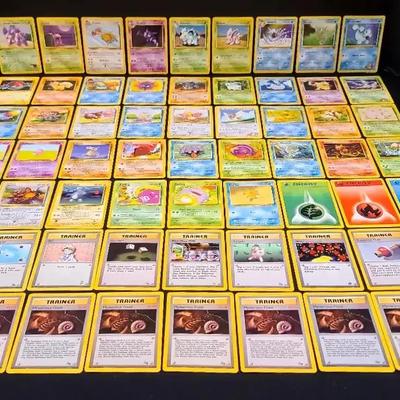 Vintage Pokémon Card Collection – 1995–2000 Creatures/Wizards Mix Featuring Trainers & Energies