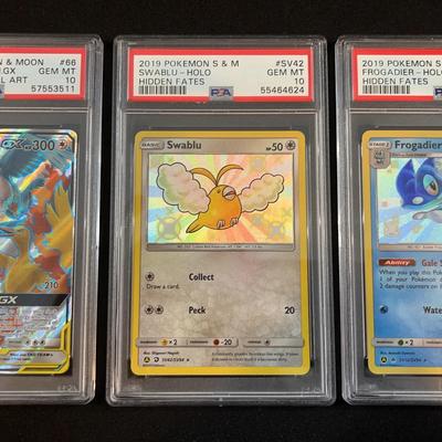 2019 Pokémon Graded Card Trio Featuring Moltres & Zapdos & Articuno GX Tag Team