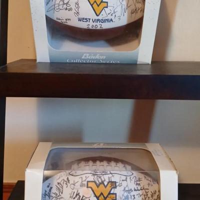2 Autographed WVU Footballs