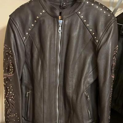Rich Brown Leather Women’s Medium Biker Jacket