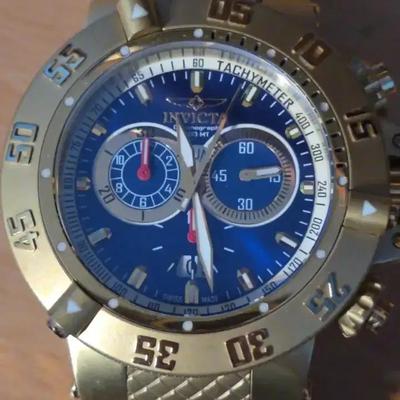 Invicta Subaqua Noma III Men’s Chronograph Watch – Gold-Plated with Blue Dial